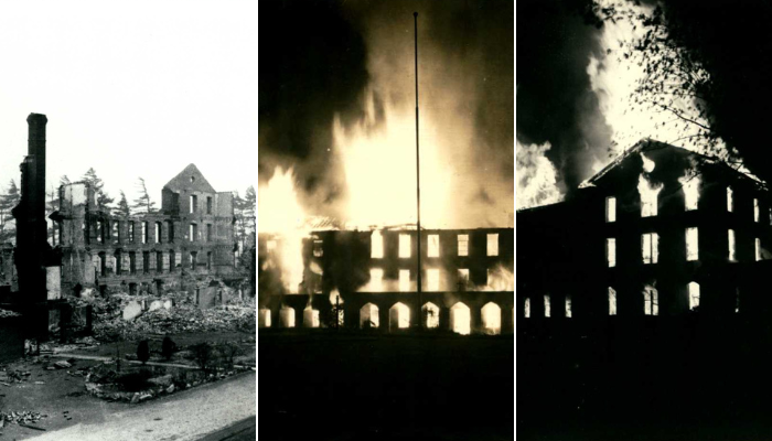1942 Old Main Fire Collage